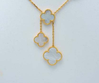[Echo Fine ]CLOVER MOTHER OF PEARL NECKLACE 6 MOTIF