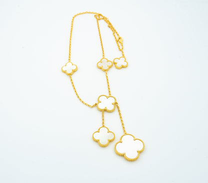 [Echo Fine ]CLOVER MOTHER OF PEARL NECKLACE 6 MOTIF