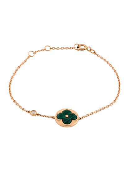[Echo Fine ]SUN MALACHITE 1 DIAMOND PINK GOLD BRACELET