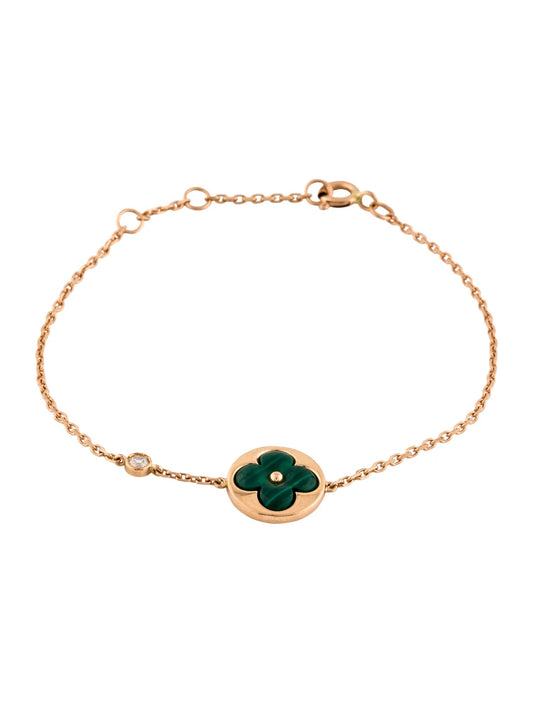 [Echo Fine ]SUN MALACHITE 1 DIAMOND PINK GOLD BRACELET