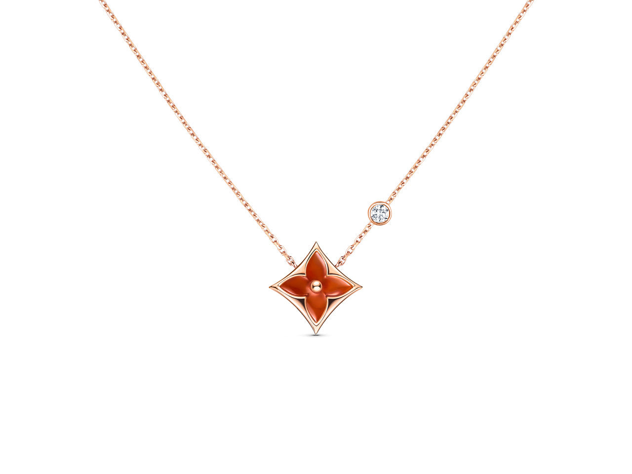 [Echo Fine ]STAR NECKLACE PINK GOLD 1 DIAMOND