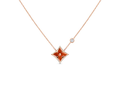 [Echo Fine ]STAR NECKLACE PINK GOLD 1 DIAMOND
