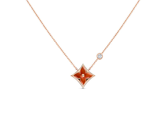[Echo Fine ]STAR NECKLACE PINK GOLD 1 DIAMOND