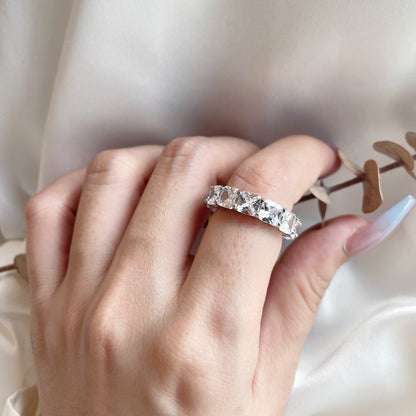 [Echo Fine ]Elegant Princess Cut Tennis Ring