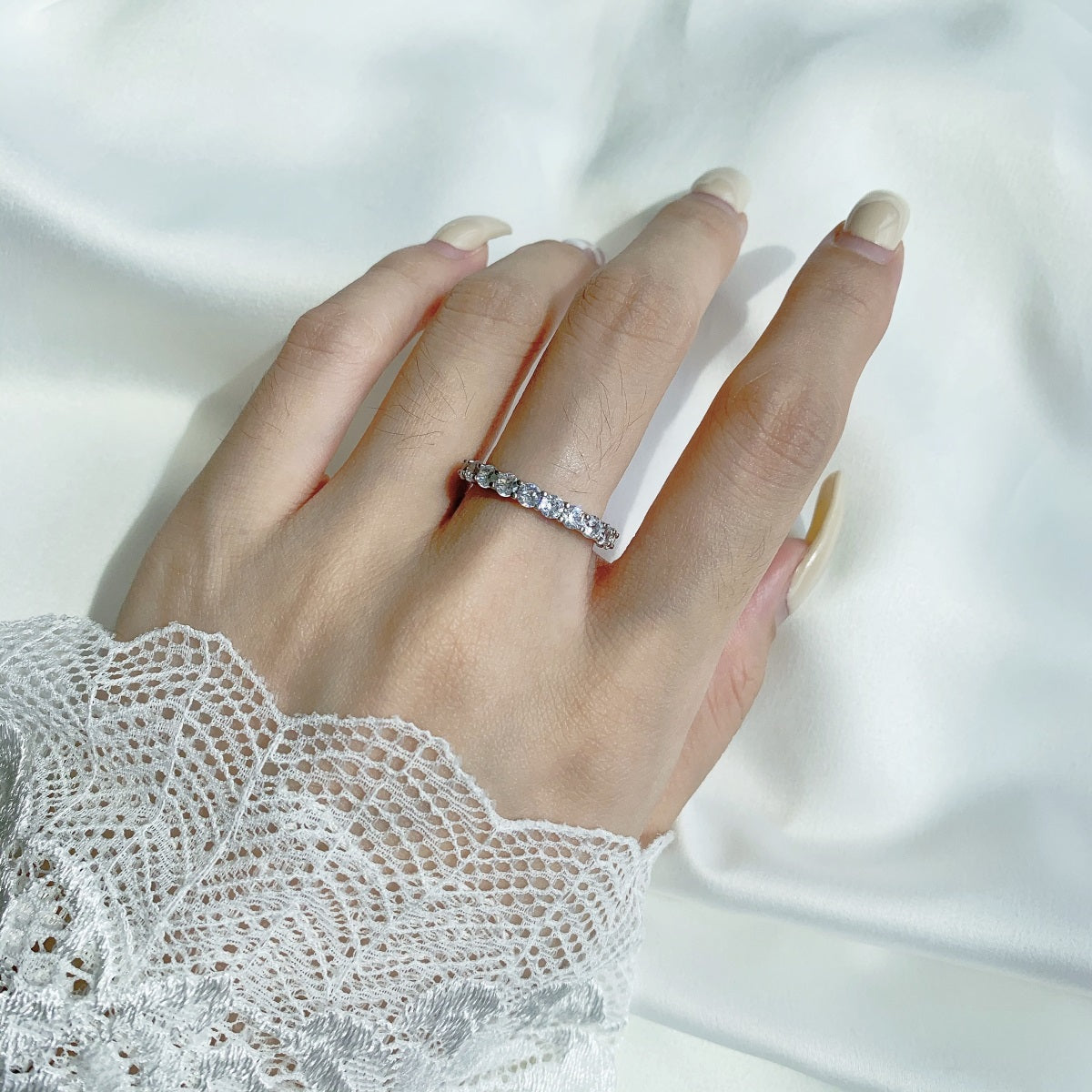[Echo Fine ]Sparkling Round Cut Tennis Ring