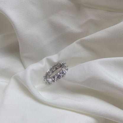 [Echo Fine ]Elegant Princess Cut Tennis Ring