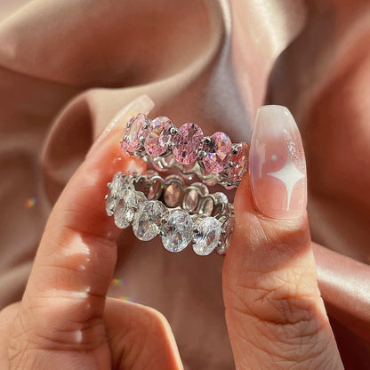 [Echo Fine ]Dainty Elongated Cushion Cut Tennis Ring