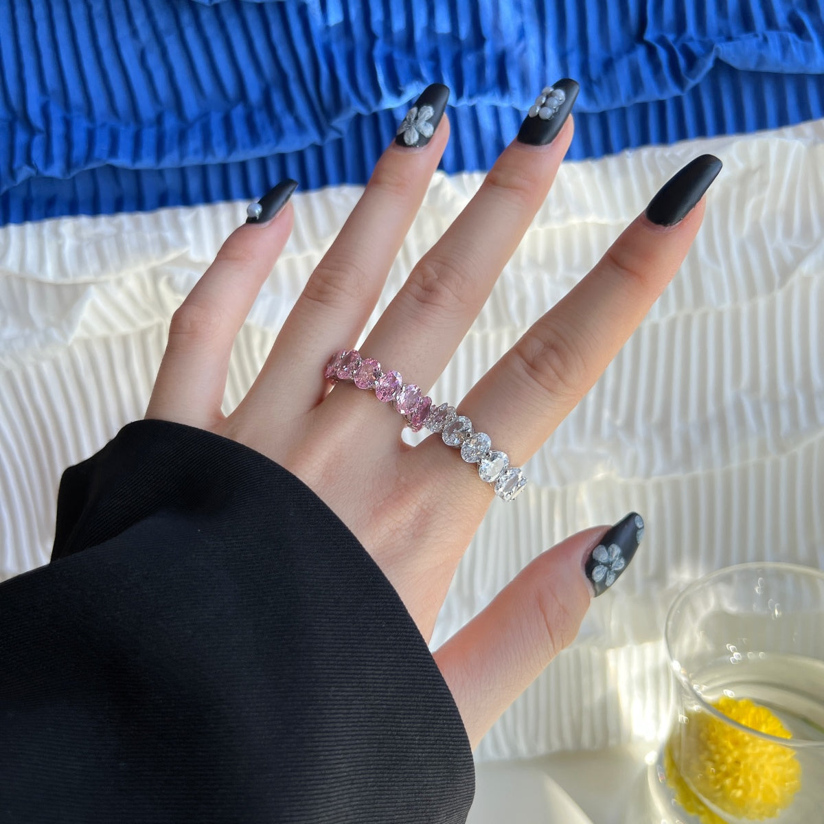 [Echo Fine ]Dainty Elongated Cushion Cut Tennis Ring