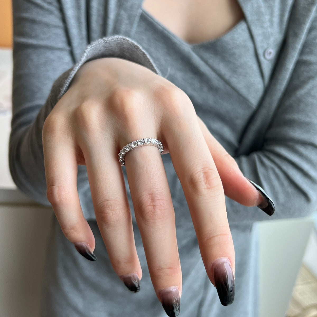 [Echo Fine ]Sparkling Round Cut Tennis Ring