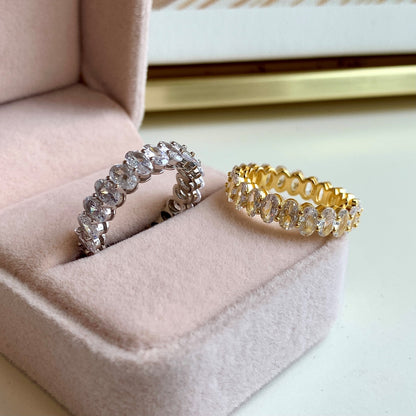 [Echo Fine ]Ornate Oval Cut Tennis Ring