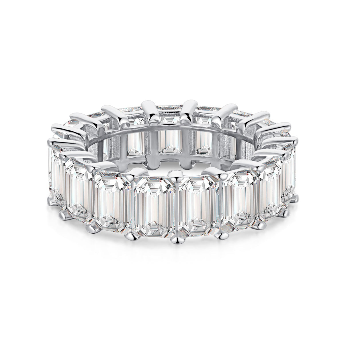 [Echo Fine ]0.75 Carat Elegant Emerald Cut Tennis Ring