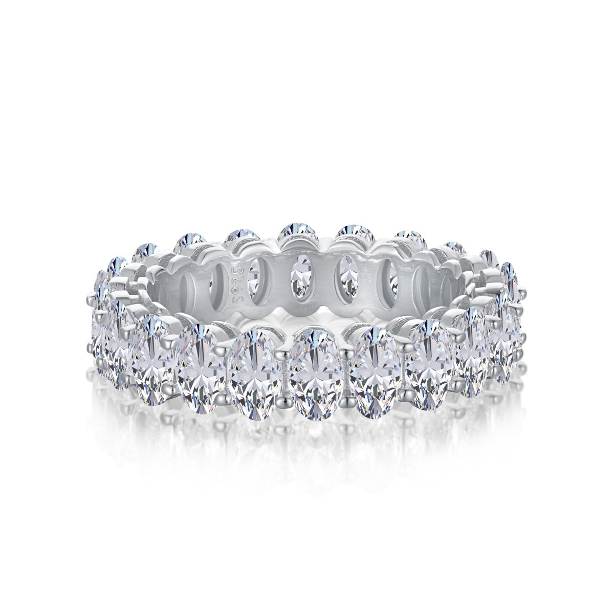 [Echo Fine ]Ornate Oval Cut Tennis Ring