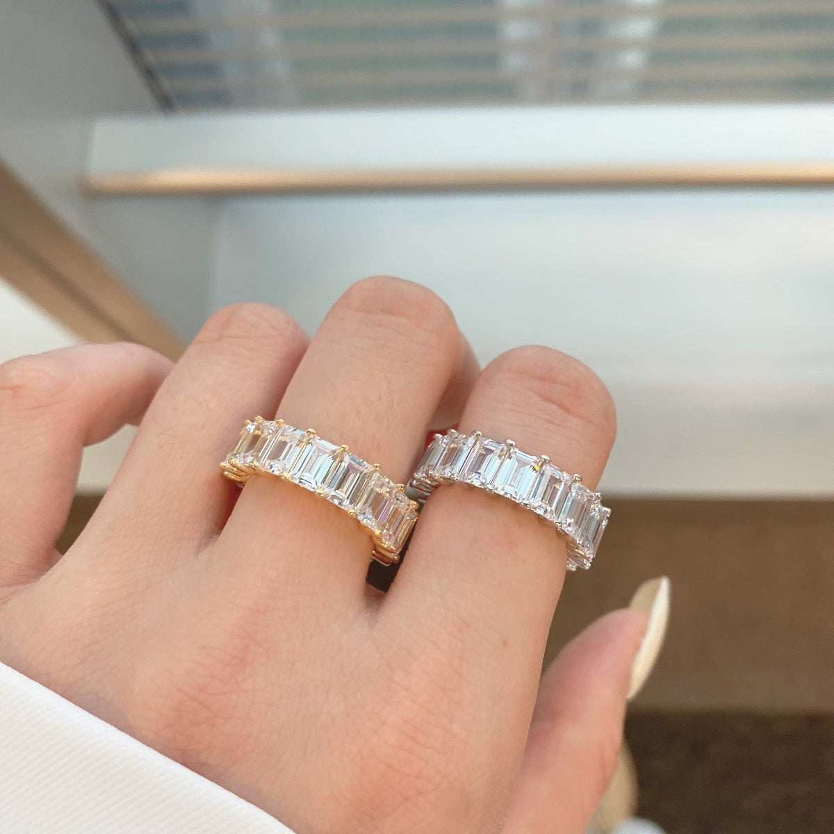 [Echo Fine ]0.75 Carat Elegant Emerald Cut Tennis Ring