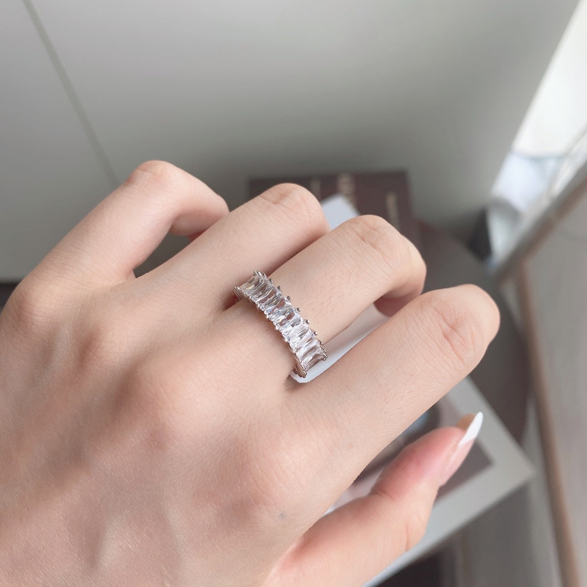 [Echo Fine ]Unique Colorful Radiant Cut RIng