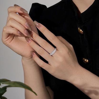 [Echo Fine ]Dainty Round Cut Tennis Ring