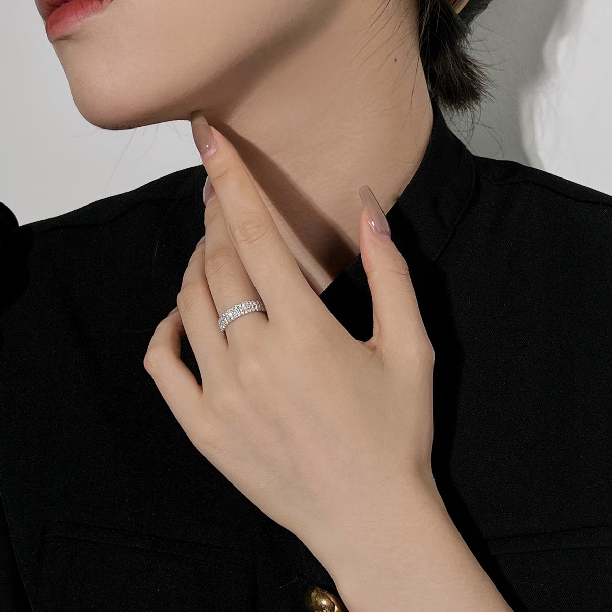 [Echo Fine ]Dainty Round Cut Tennis Ring