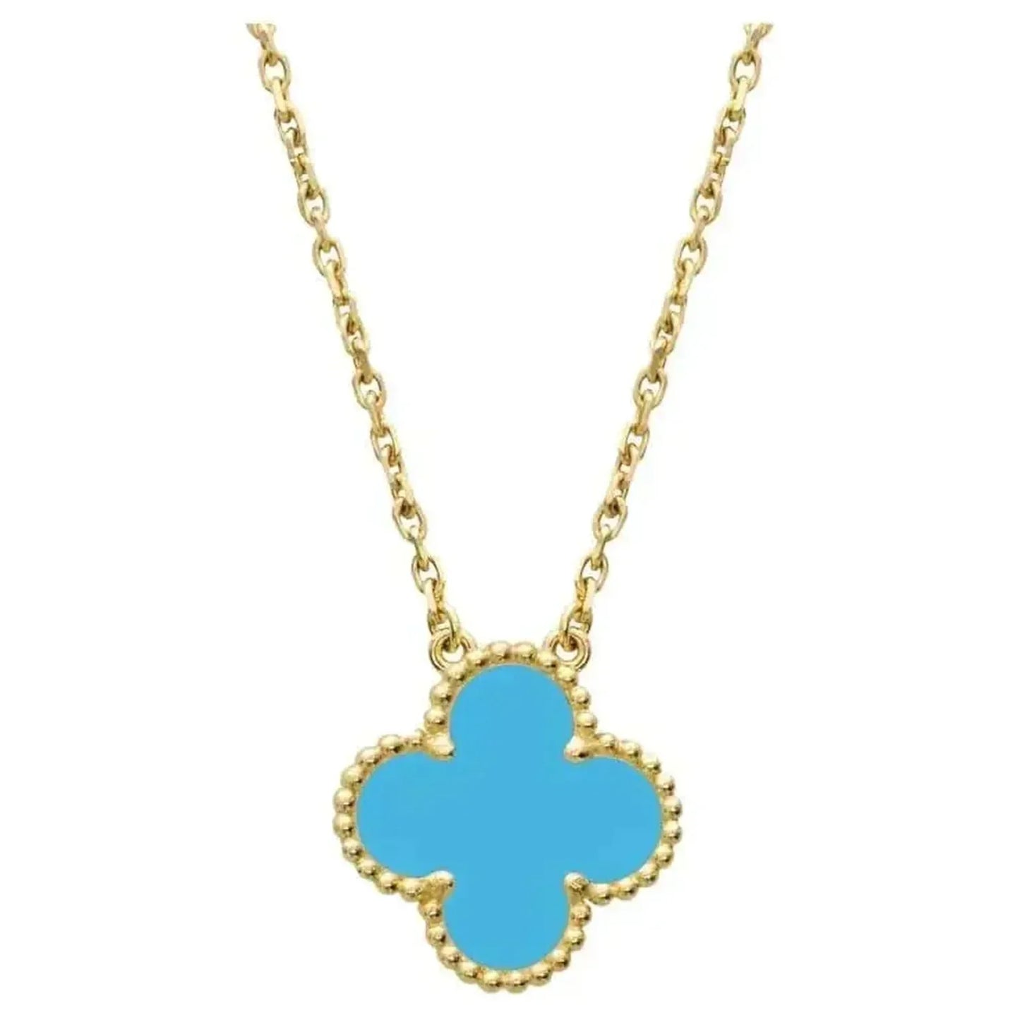 [Echo Fine ]CLOVER 15MM VINTAGE TURQUOISE NECKLACE