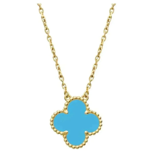 [Echo Fine ]CLOVER 15MM VINTAGE TURQUOISE NECKLACE