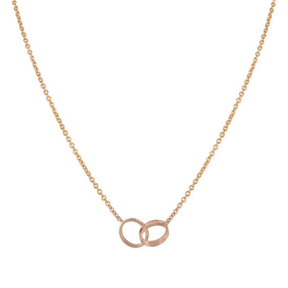 [Echo Fine ]LOVE NECKLACE DOUBLE RING PINK GOLD