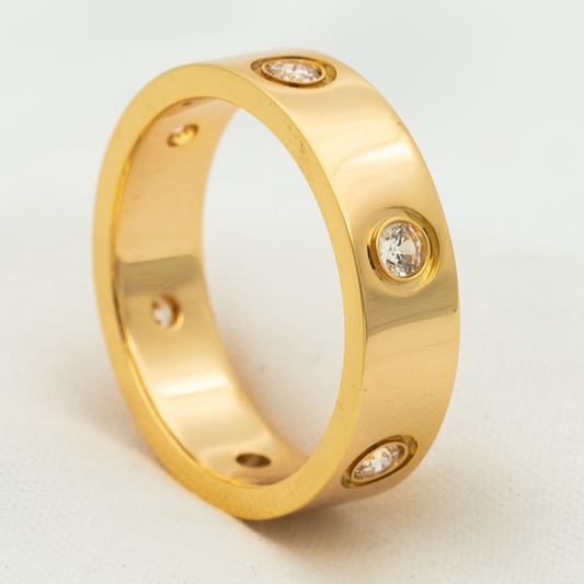 [Echo Fine ]LOVE RING 5.5MM 6 DIAMONDS PINK GOLD