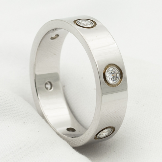 [Echo Fine ]LOVE RING 5.5MM 6 DIAMONDS SILVER