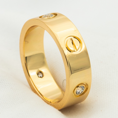 [Echo Fine ]LOVE RING 5.5MM 3 DIAMONDS PINK GOLD