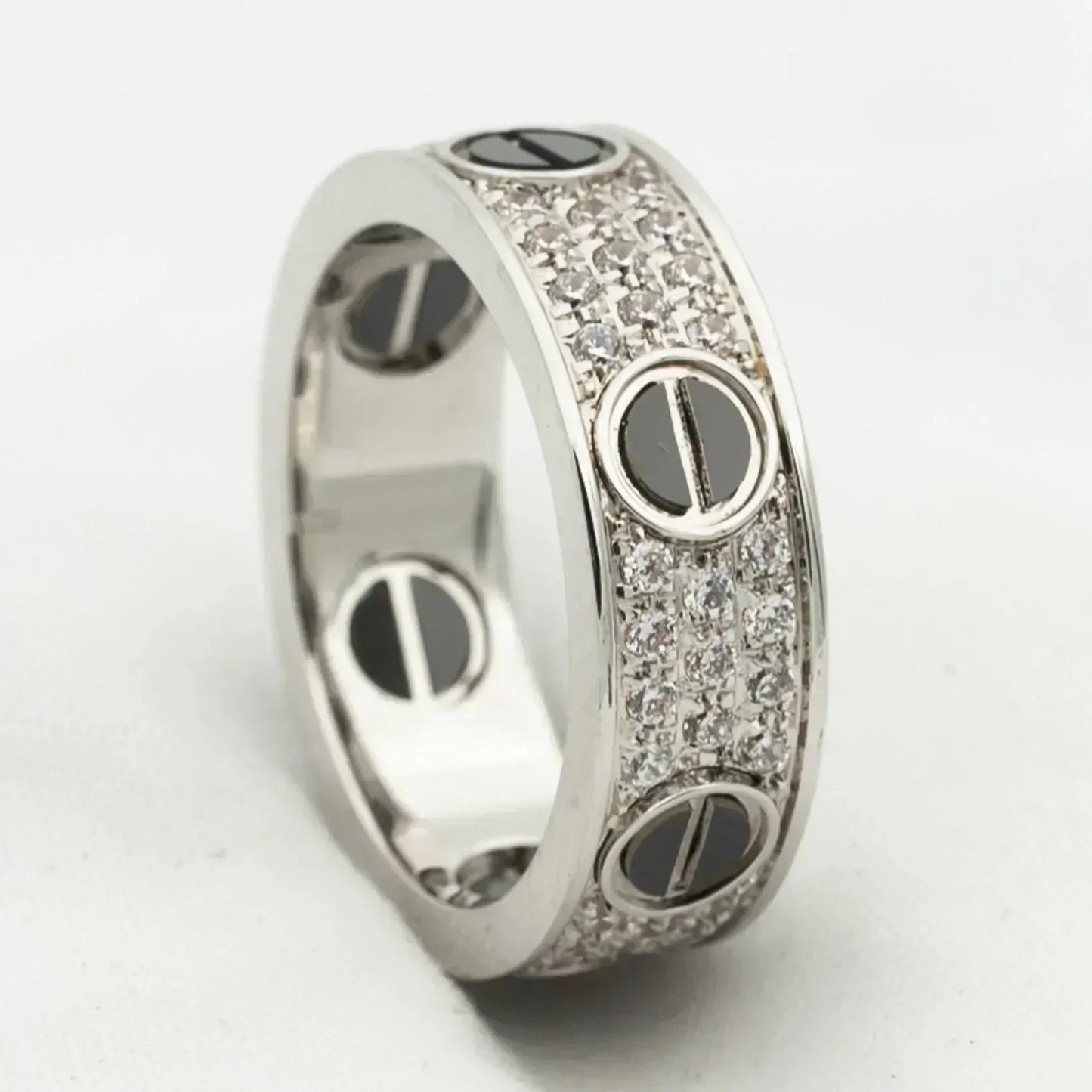 [Echo Fine ]LOVE RING 5.5MM DIAMONDS PAVED CERAMIC
