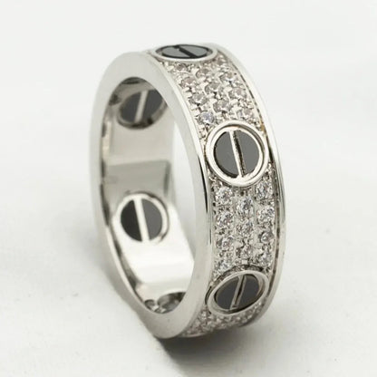 [Echo Fine ]LOVE RING 5.5MM DIAMONDS PAVED CERAMIC
