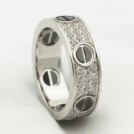 [Echo Fine ]LOVE RING 5.5MM DIAMONDS PAVED CERAMIC