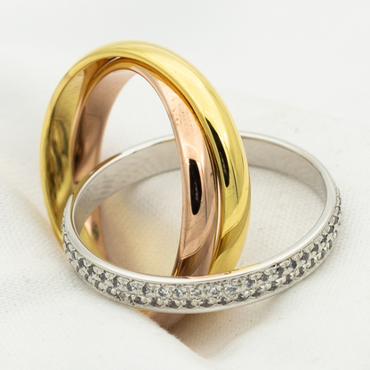 [Echo Fine ]TRINITY RING GOLD PINK GOLD SILVER DIAMONDS