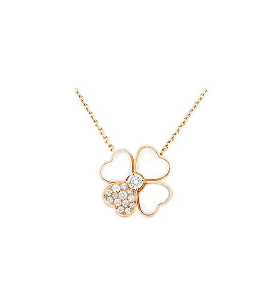 [Echo Fine ]CLOVER MOP DIAMOND ROSE GOLD NECKLACE