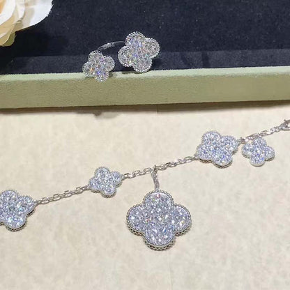[Echo Fine ]CLOVER 6 MOTIFS SILVER DIAMOND BRACELET