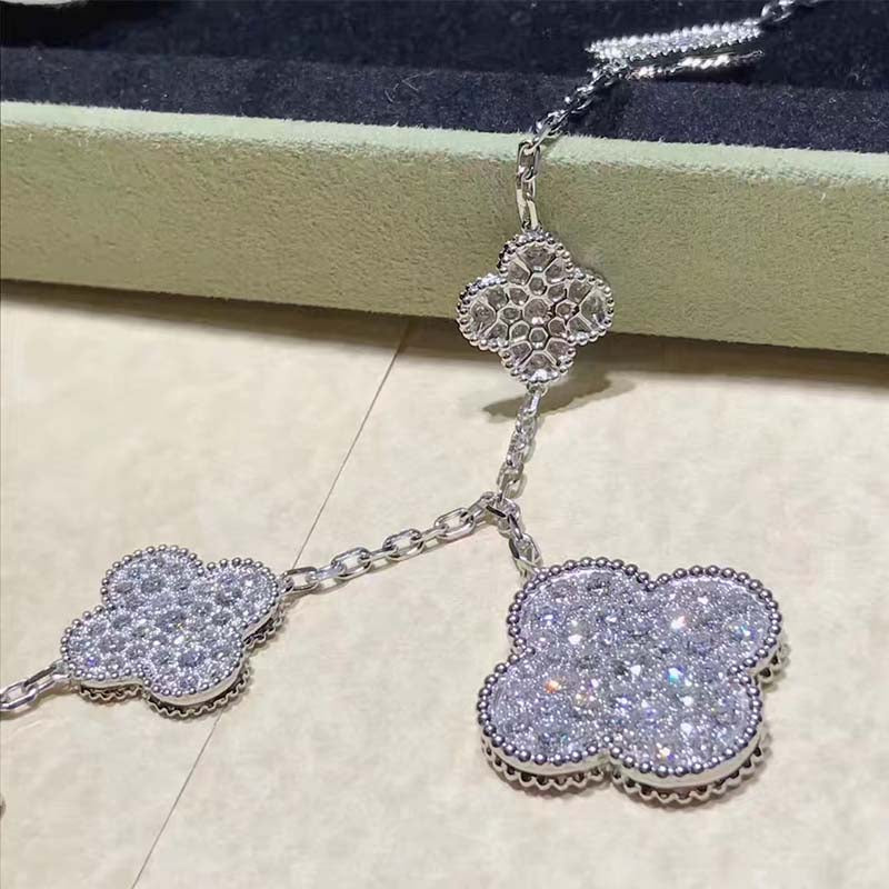 [Echo Fine ]CLOVER 6 MOTIFS SILVER DIAMOND BRACELET