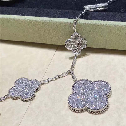 [Echo Fine ]CLOVER 6 MOTIFS SILVER DIAMOND BRACELET