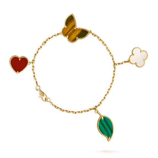 [Echo Fine ]LUCKY SPRING 5 MOTIF GOLD BRACELET