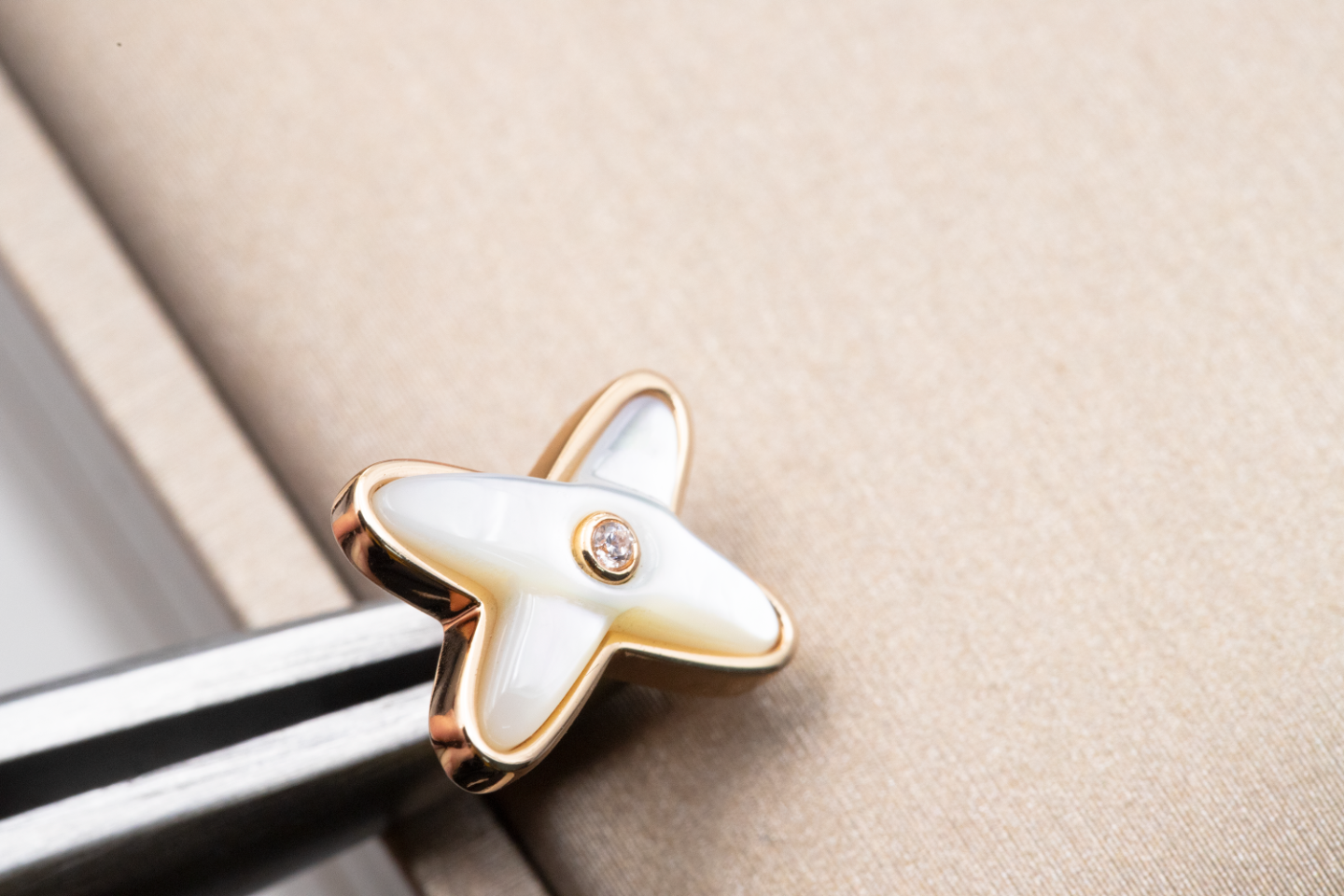 [Echo Fine ]JEUX DE WHITE MOP ROSE GOLD DIAMOND EARRINGS