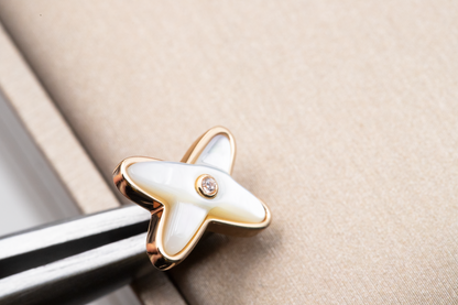[Echo Fine ]JEUX DE WHITE MOP ROSE GOLD DIAMOND EARRINGS