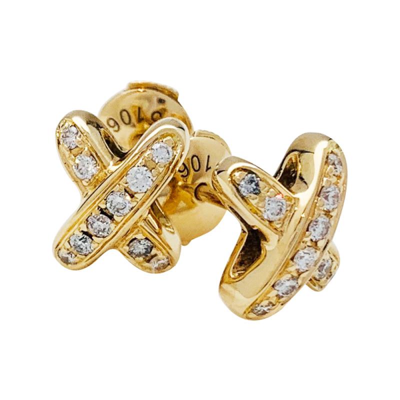[Echo Fine ]JEUX DE GOLD DIAMOND EARRINGS