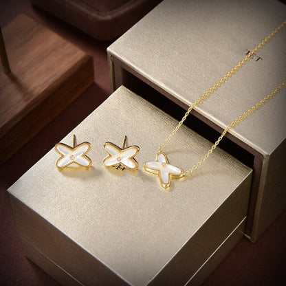 [Echo Fine ]JEUX DE WHITE MOP GOLD DIAMOND EARRINGS