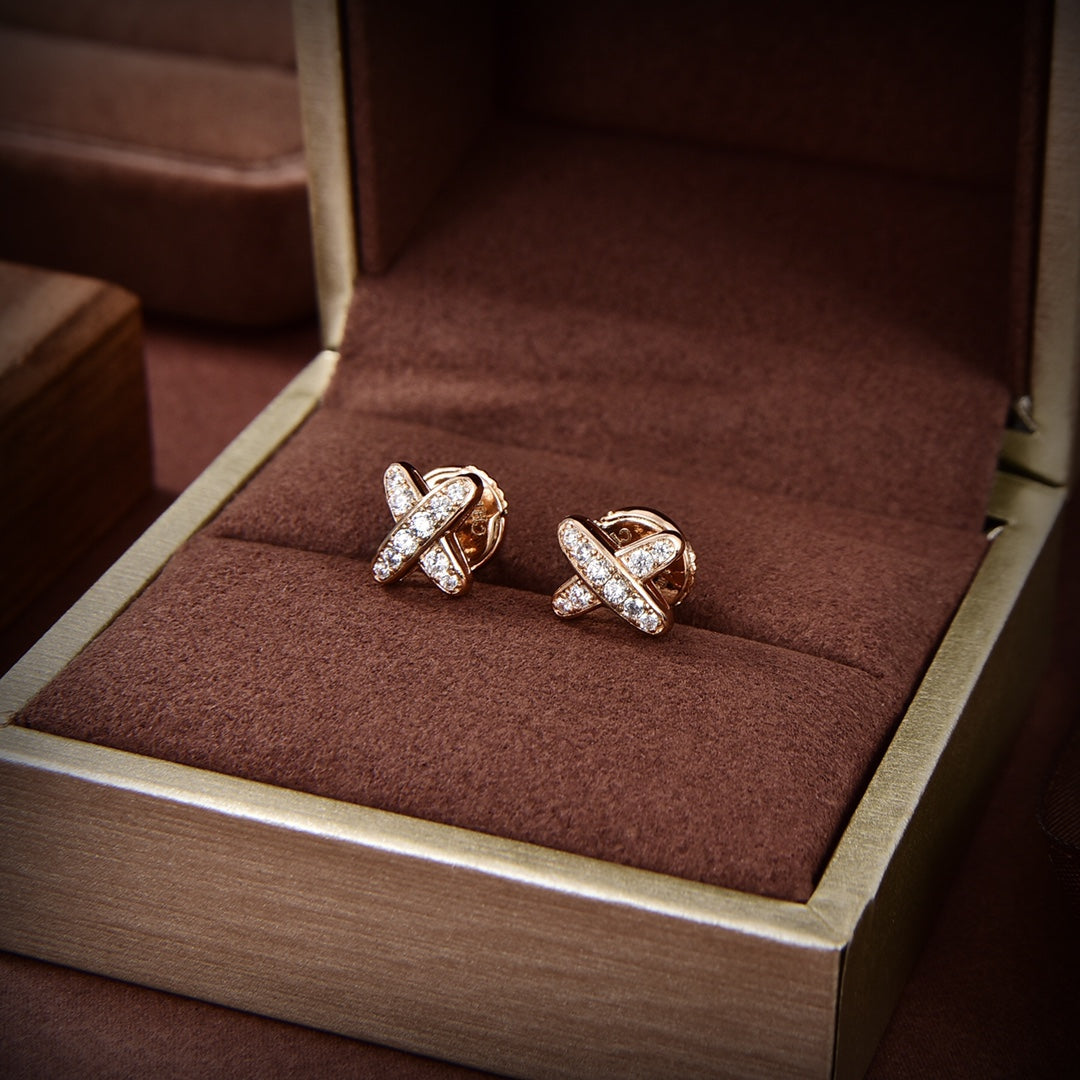 [Echo Fine ]JEUX DE GOLD DIAMOND EARRINGS