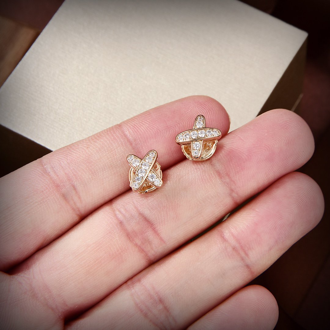 [Echo Fine ]JEUX DE GOLD DIAMOND EARRINGS