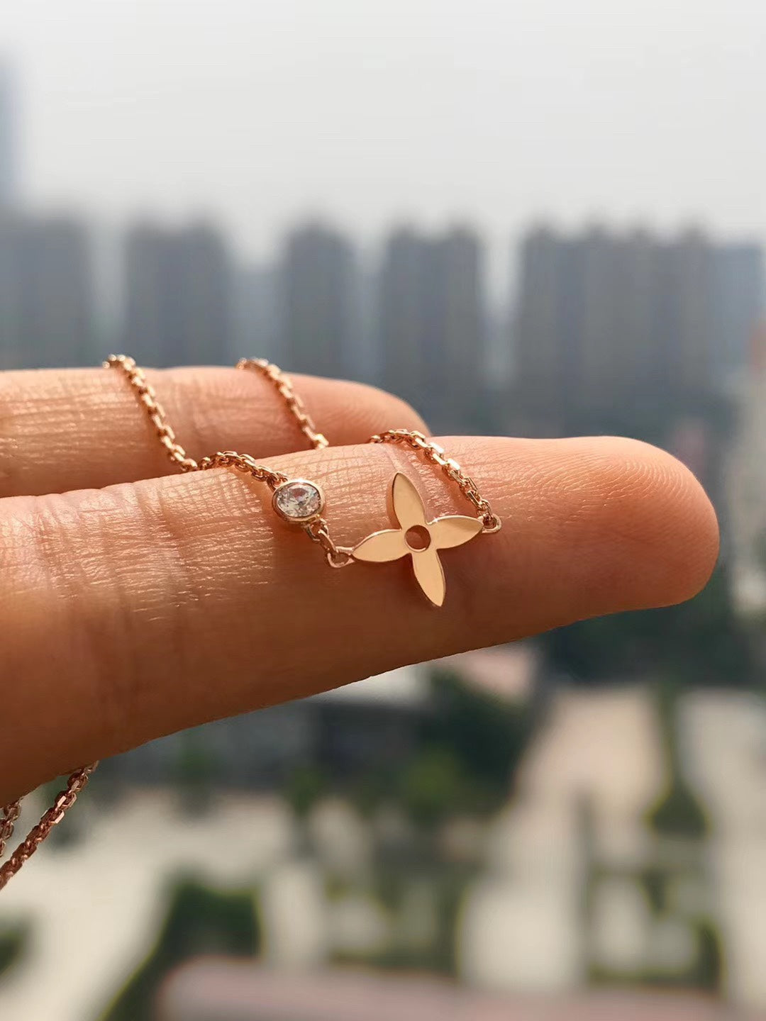 [Echo Fine ]BLOSSOM PENDANT PINK GOLD AND DIAMOND