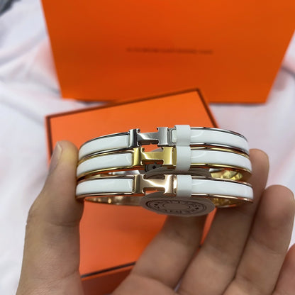 [Echo Fine ]CLASSIC HM CLIC WHITE 8MM ENAMEL BRACELET