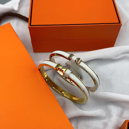 [Echo Fine ]CLASSIC HM CLIC WHITE 8MM ENAMEL BRACELET