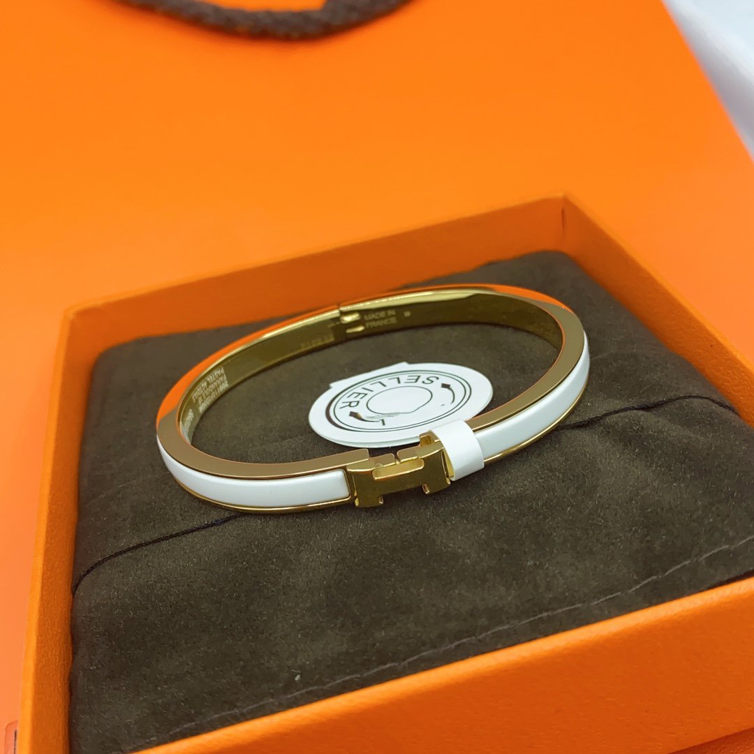 [Echo Fine ]CLASSIC HM CLIC WHITE 8MM ENAMEL BRACELET