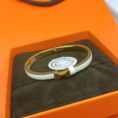 [Echo Fine ]CLASSIC HM CLIC WHITE 8MM ENAMEL BRACELET