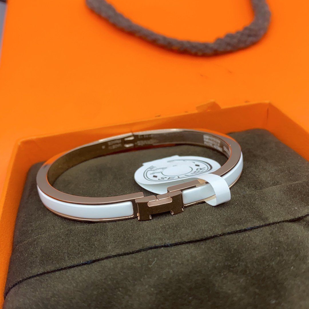 [Echo Fine ]CLASSIC HM CLIC WHITE 8MM ENAMEL BRACELET
