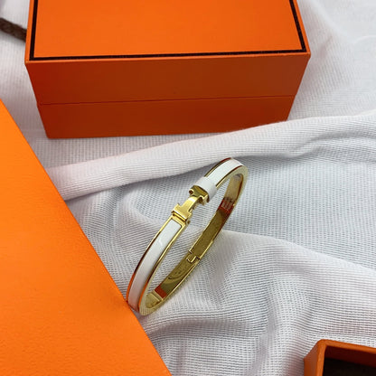 [Echo Fine ]CLASSIC HM CLIC WHITE 8MM ENAMEL BRACELET