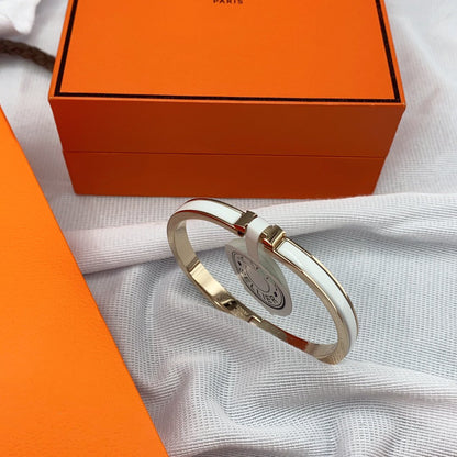 [Echo Fine ]CLASSIC HM CLIC WHITE 8MM ENAMEL BRACELET