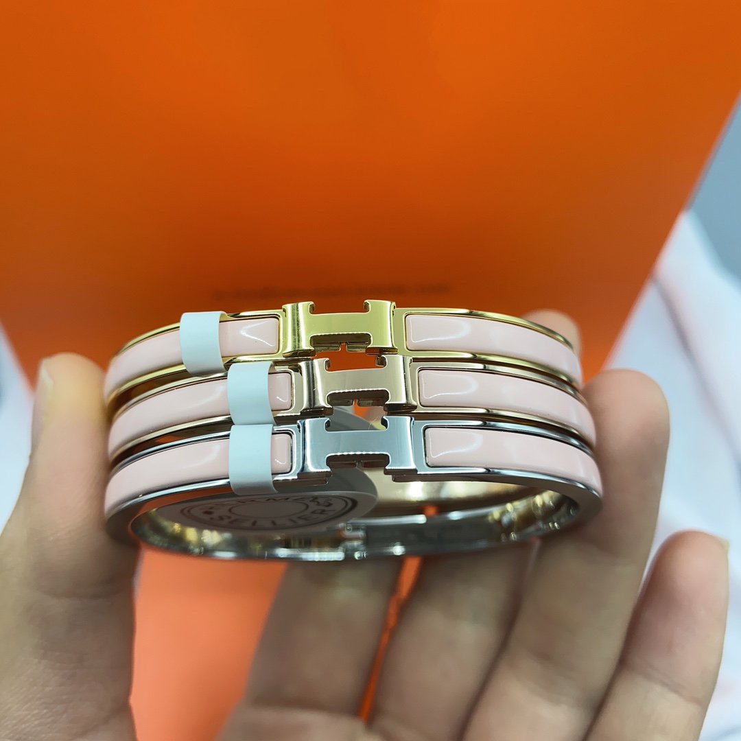 [Echo Fine ]CLASSIC HM CLIC  PINK 8MM ENAMEL BRACELET